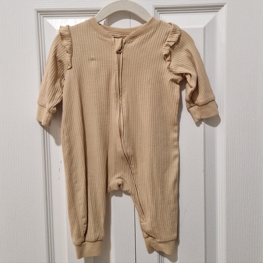 Ribbed Tan Kids One Piece